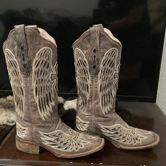 Corral Boots size 6 M. Weathered Grey, beige/white. - Picture 5 of 7